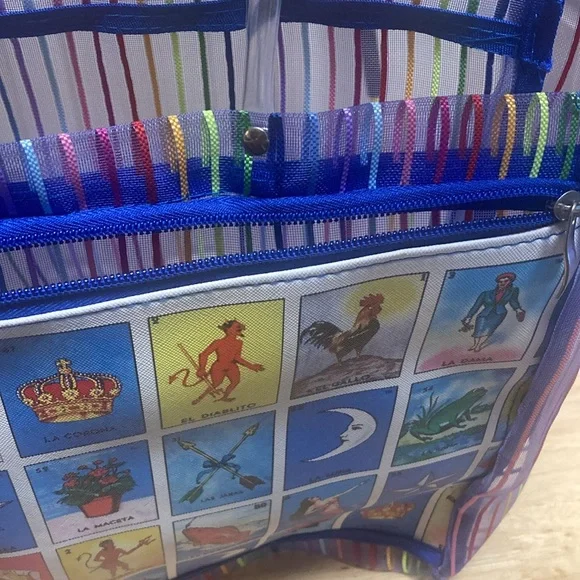 Loteria Colorful Striped Tote Bag - Picture 5 of 10